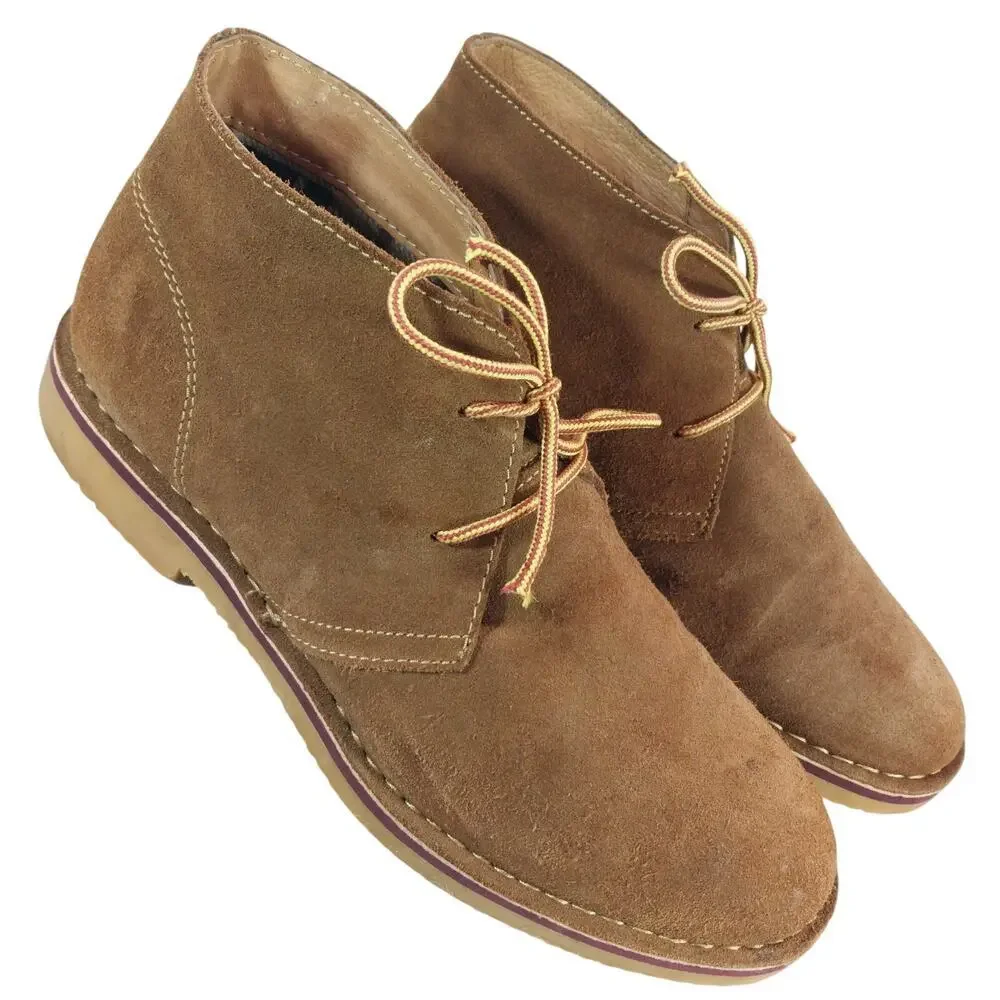 PROPET! FAWN BROWN GENUINE SUEDE LEATHER STITCHED SOLE ANKLE BOOTS! SZ 9.5W